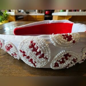Hand Beaded Baseball Headband